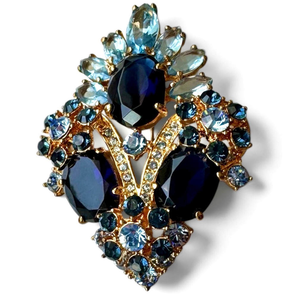 Camrose & Kross JBK Jacqueline Kennedy Habsburg Blue Crystal Brooch